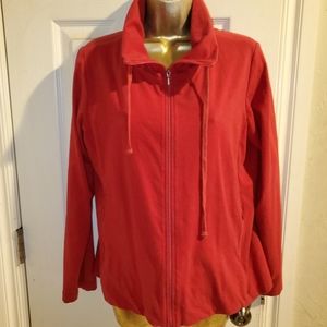 EILEEN FISHER RED ATHLETIC TRACK WARMUP JACKET